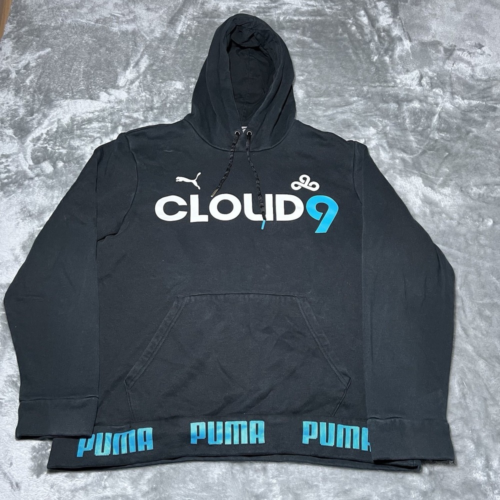 Puma Hoodie Men‎ Size Medium Black Cloud9 Gaming Graphic Hooded Sweatshirt